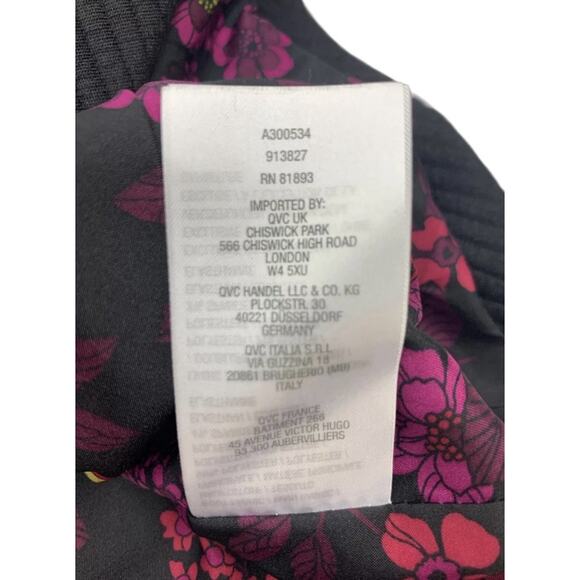 Susan Graver Jacket Black Rib Knit Jacquard Cuff Gold Button Front Womens 10 - Picture 8 of 9